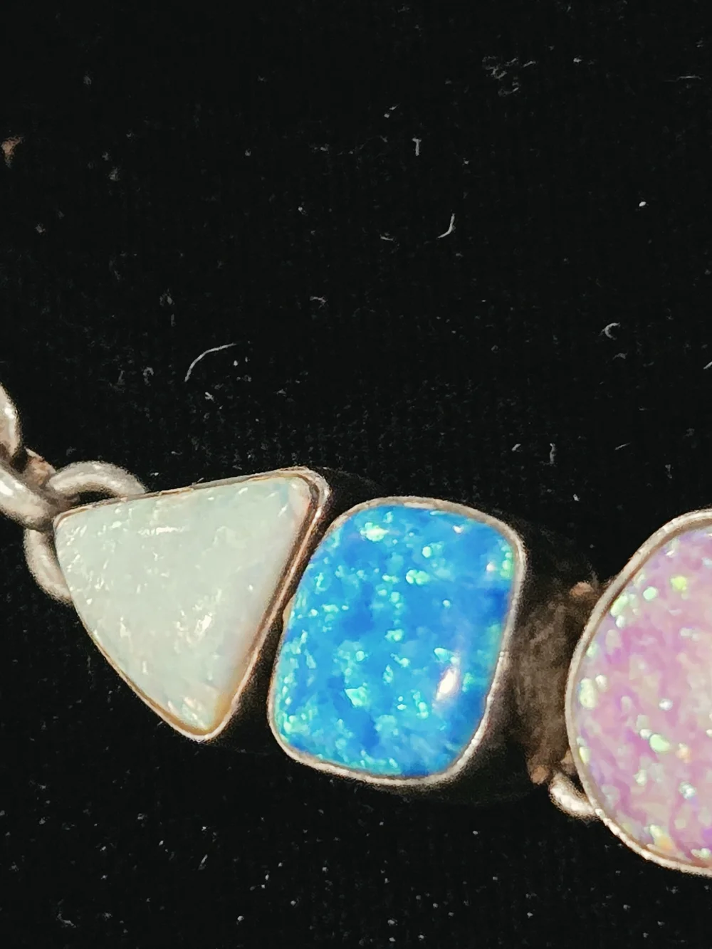Vintage Artisan Sterling Silver Multicolor Statement Necklace 18